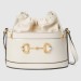 Gucci 1955 Horsebit Bucket Bag In White Calfskin