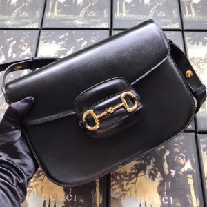 Gucci 1955 Horsebit Shoulder Bag In Black Leather