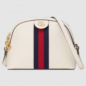 Gucci White Calfskin Ophidia Small Shoulder Bag