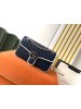 Gucci GG Marmont Small Shoulder Bag In Blue Diagonal Leather