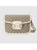 Gucci 1955 Horsebit Small Shoulder Bag With White Trim