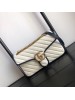 Gucci GG Marmont Small Shoulder Bag In White Diagonal Leather
