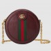 Gucci Bordeaux Calfskin Ophidia Mini Round Shoulder Bag