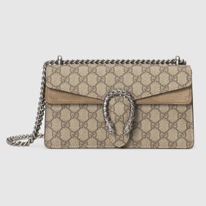 Gucci Taupe Dionysus GG Supreme Small Bag