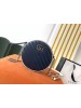 Gucci GG Marmont Mini Round Bag In Blue Diagonal Matelasse Leather