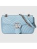 Gucci Pastel Blue GG Marmont Small Matelasse Shoulder Bag