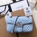 Gucci Pastel Blue GG Marmont Small Matelasse Shoulder Bag