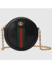 Gucci Black Calfskin Ophidia Mini Round Shoulder Bag