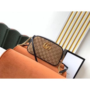 Gucci Original GG Marmont Small Camera Bag With Black Trim