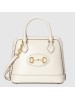 Gucci 1955 Horsebit Small Top Handle Bag In White Calfskin