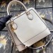 Gucci 1955 Horsebit Small Top Handle Bag In White Calfskin