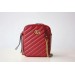 Gucci Red Mini GG Marmont Shoulder Bag