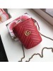 Gucci GG Marmont Mini Bucket Bag In Red Matelasse Leather