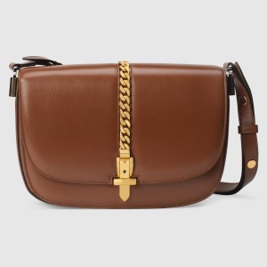 Gucci Sylvie 1969 Small Shoulder Bag In Brown Calfskin