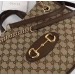 Gucci Horsebit 1955 Medium Tote Bag In Canvas with Brown Trim