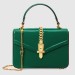 Gucci Sylvie 1969 Patent Mini Top Handle Green Bag