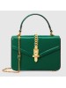 Gucci Sylvie 1969 Patent Mini Top Handle Green Bag