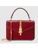 Gucci Sylvie 1969 Patent Mini Top Handle Red Bag