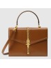 Gucci Sylvie 1969 Calfskin Small Top Handle Brown Bag