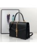 Gucci Sylvie 1969 Calfskin Small Top Handle Black Bag