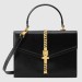 Gucci Sylvie 1969 Calfskin Small Top Handle Black Bag