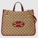 Gucci Horsebit 1955 Medium Tote Bag In Canvas with Black Trim