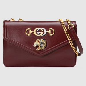 Gucci Bordeaux Rajah Medium Shoulder Bag
