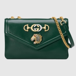 Gucci Green Rajah Medium Shoulder Bag
