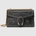 Gucci Black Dionysus Small Studded Shoulder Bag