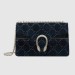 Gucci Blue Dionysus GG Velvet Small Shoulder Bag