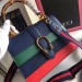 Gucci Navy Stripe Dionysus Small Bamboo Top Handle Bag