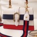 Gucci White Stripe Dionysus Small Bamboo Top Handle Bag