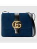 Gucci Blue Suede Arli Medium Shoulder Bag