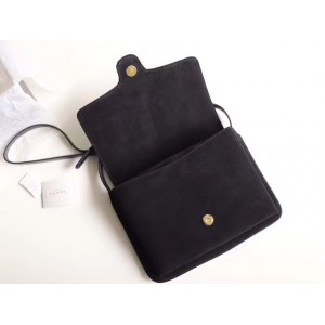 Gucci Black Suede Arli Medium Shoulder Bag