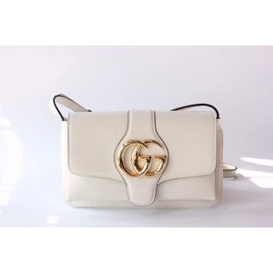 Gucci White Small Arli Leather Shoulder Bag