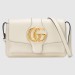 Gucci White Small Arli Leather Shoulder Bag