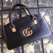 Gucci Black Arli Large Top Handle Leather Bag