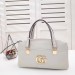 Gucci White Arli Large Top Handle Leather Bag