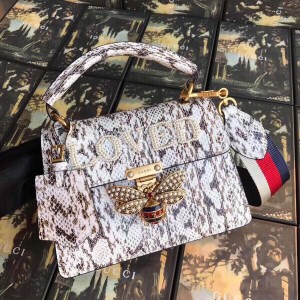 Gucci Snakeskin Queen Margaret Small Top Handle Bag