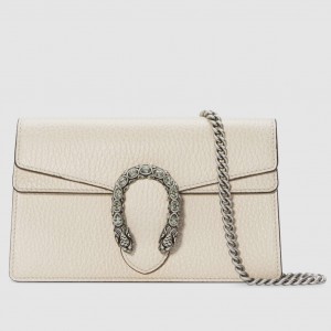 Gucci White Dionysus Super Mini Leather Bag