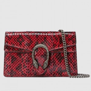 Gucci Red Dionysus Super Mini Snakeskin Bag