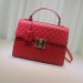 Gucci Red Medium Padlock Signature Top Handle Bag