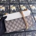 Gucci White Padlock Studded GG Supreme Shoulder Bag