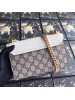 Gucci White Padlock Studded GG Supreme Shoulder Bag