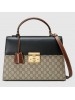 Gucci Black Medium Padlock GG Supreme Top Handle Bag