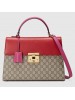 Gucci Red Medium Padlock GG Supreme Top Handle Bag