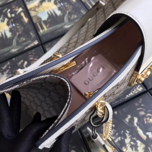 Gucci White Padlock Medium GG Shoulder Bag