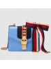 Gucci Blue Leather Sylvie Mini Chain Bag