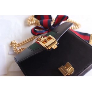 Gucci Black Leather Sylvie Mini Chain Bag