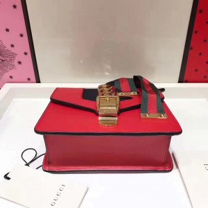 Gucci Red Leather Sylvie Mini Chain Bag